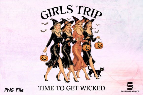 Download Vintage Halloween Girls Trip Png - Girls trip Collection