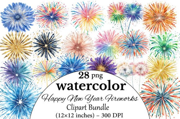 Download Happy New Year Fireworks Clipart Bundle - Clipart bundle Collection