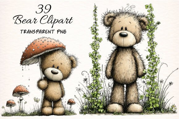 Download Woodland Bear Clipart Bundle - Woodland bear Collection