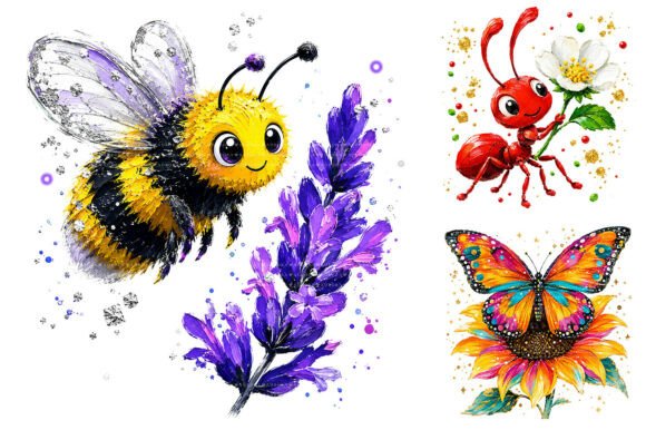 Download Watercolor Floral Insect Clipart Bundle - Clipart bundle Collection
