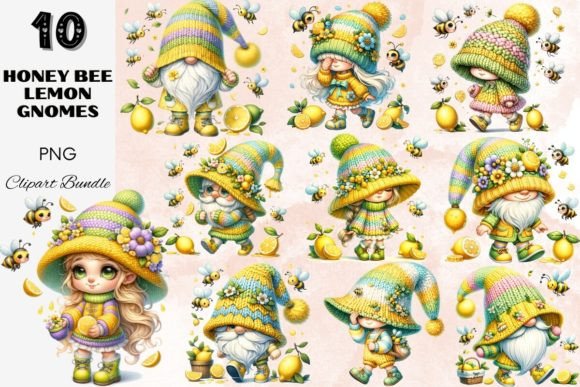Download Honey Bee Lemon Gnomes Clipart Bundle - Clipart bundle Collection