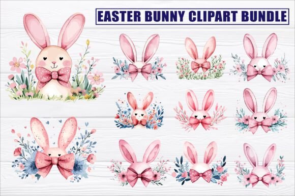 Download Easter Bunny Watercolor Clipart Bundle - Clipart bundle Collection