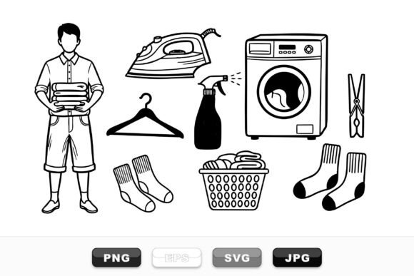 Download Laundry Day Clipart Bundle - Clipart bundle Collection