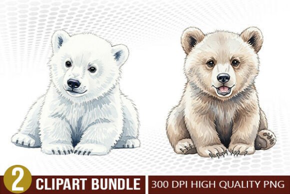 Download Watercolor Baby Bear PNG Clipart Bundle - Clipart bundle Collection