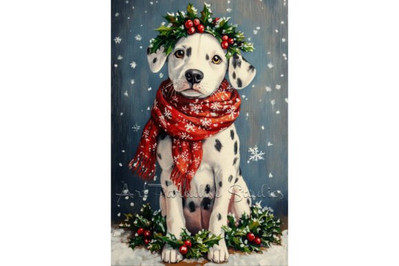 Download Christmas Dalmatian Festive Winter Art - Premium Resources