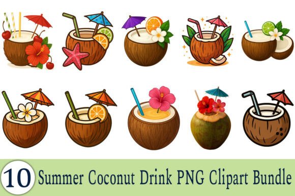 Download Summer Coconut Drink PNG Clipart Bundle - Clipart bundle Collection