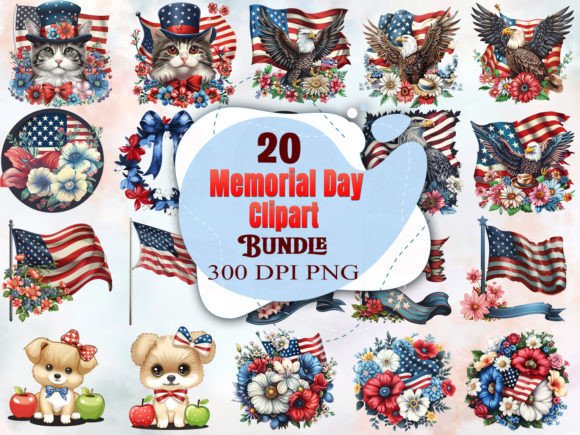 Download Watercolor Memorial Day Clipart Bundle - Clipart bundle Collection