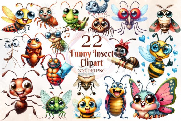 Download Funny Insect Sublimation Clipart Bundle - Clipart bundle Collection