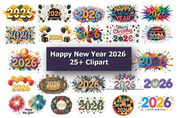 Download Happy New Year Clipart Bundle - Clipart bundle Collection