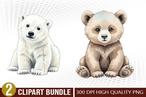 Download Watercolor Baby Bear PNG Clipart Bundle - Clipart bundle Collection