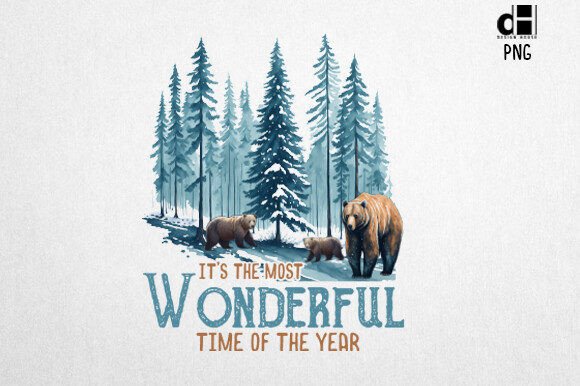 Download Winter Woodland Bear PNG Sublimation - Woodland bear Collection