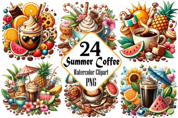 Download Summer Coffee Sublimation Clipart Bundle - Clipart bundle Collection